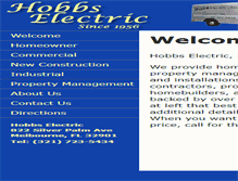 Tablet Screenshot of hobbs-electric.com